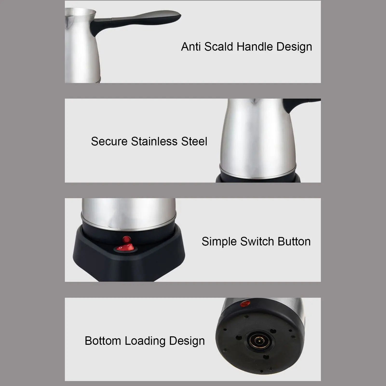 Stainless steel electric coffee pot Turkish household small hand-brewed coffee machine pot electric hot coffee pot Oasis Select