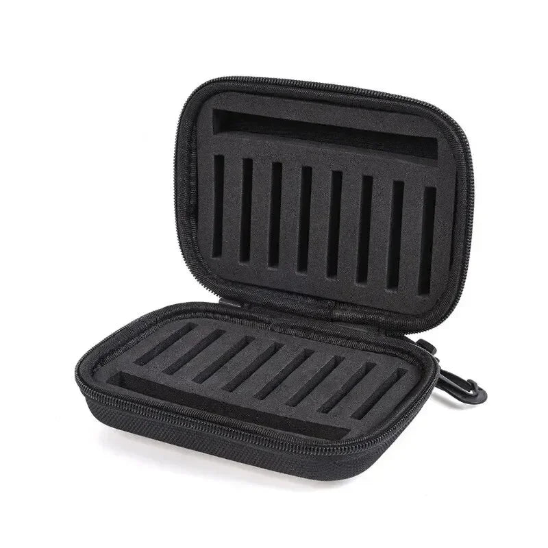 2026 New Arrival！Portabale Fly Fishing Lure Spinner Spoon Bait Black Storage Box Professional 16 Slots Hard EVA Storage Bag Oasis Select