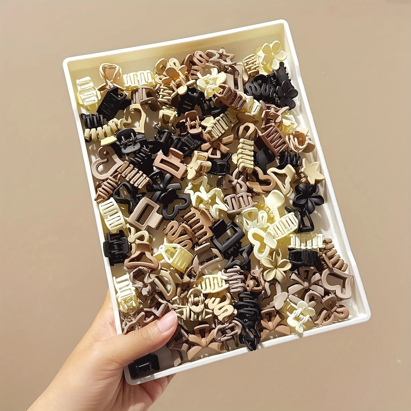 10/20/30pcs Mini Hair Clips Set – Beige Neutral Tones, Mixed Styles for Everyday, Travel & Gifting Oasis Select