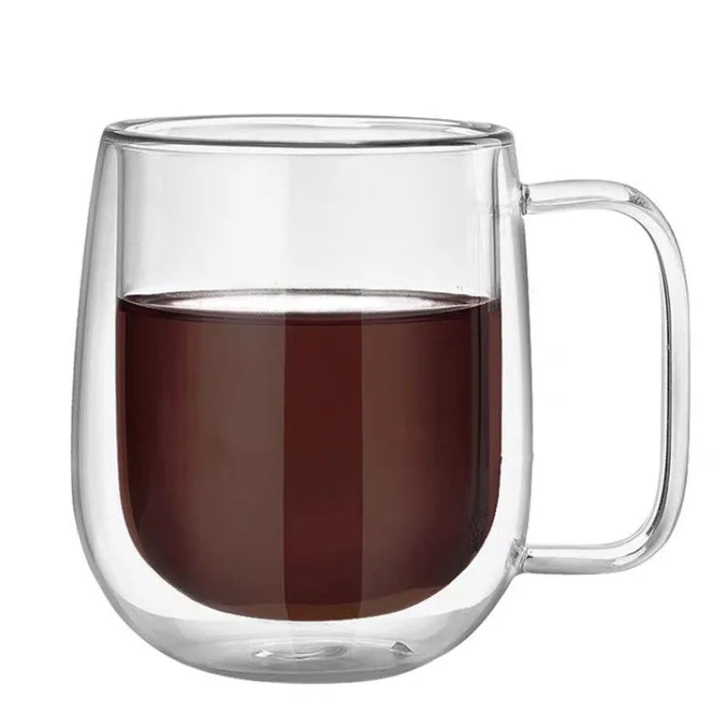 2pcs Double-Layer Insulated Glass Cup with An Internal Floral Pattern Design, Suitable for Coffee, Tea, and Cocktails Drinkware Oasis Select