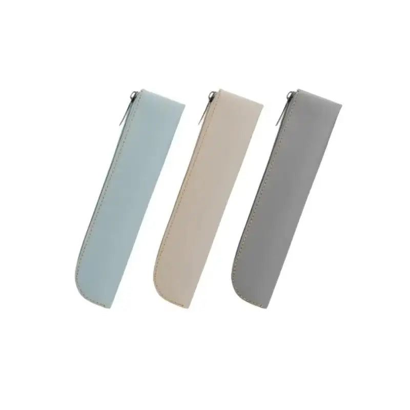 Slim PU Leather Pencil Case With Large Capacity Smooth Zipper Perfect For Students School Office Daily Use Oasis Select