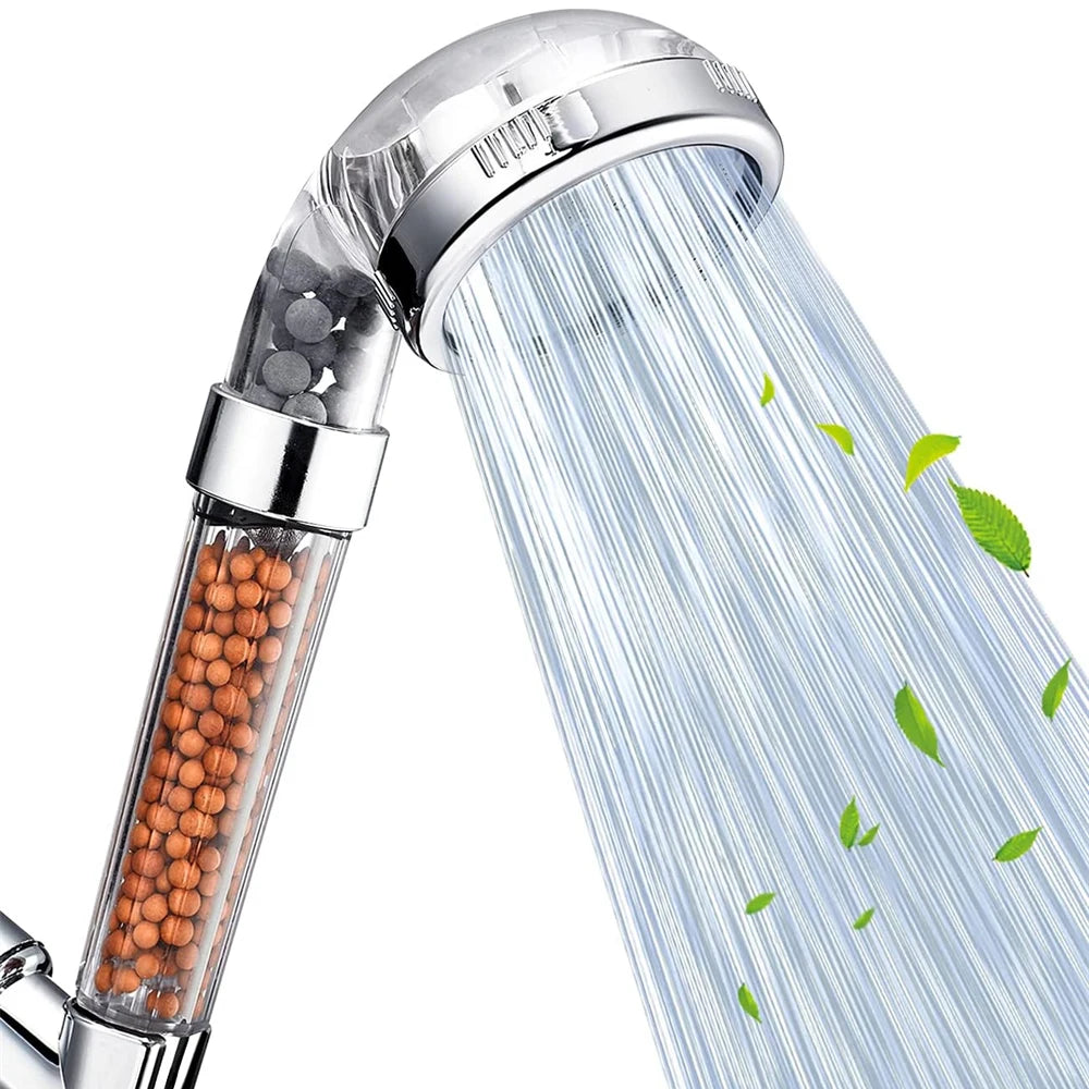 1pc Filtered Shower Head ABS High Pressure Water Saving Spray Handheld Clear Showerheads with With Filter Beads for Bathroom Oasis Select Shower head