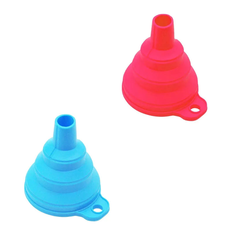 1/2pcs Silicone Folding Funnel Multifunctional Portable Kitchen Retractable Oil Leak Household Liquid Dispenser Kitchen Utensils Oasis Select 2pcs mix small