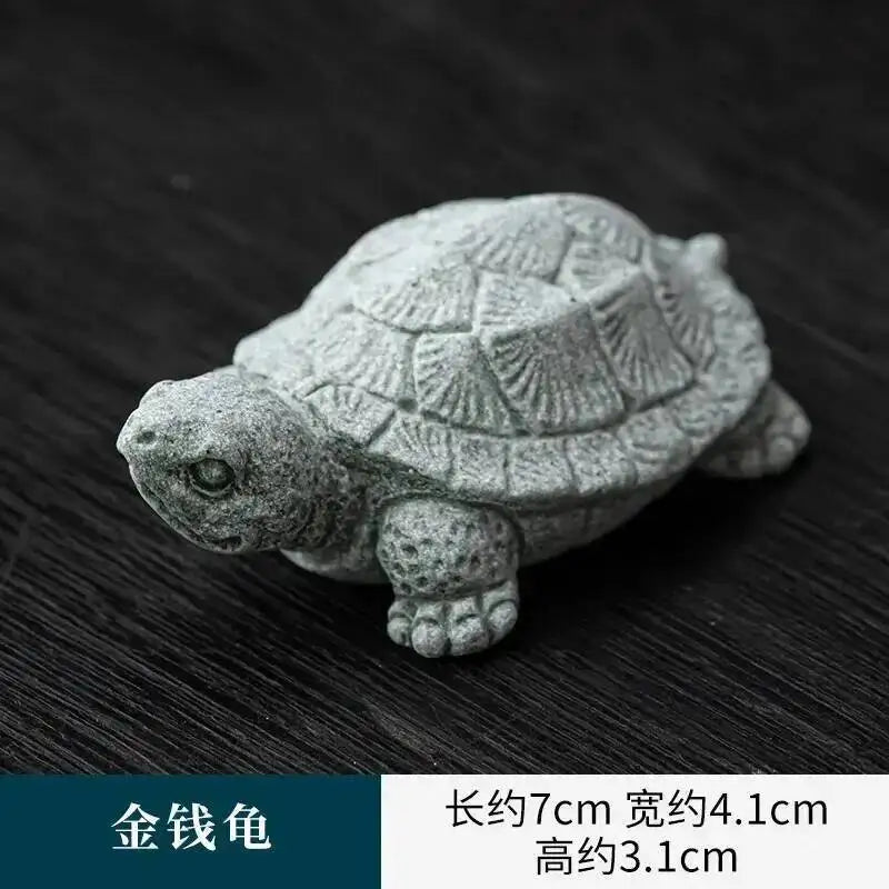 National Trend Green Sandstone Small Ornament Home Desktop Decoration Tea Table Tea Tray Decoration Paperweight Cover Pen Holder Oasis Select Small Water Turtle