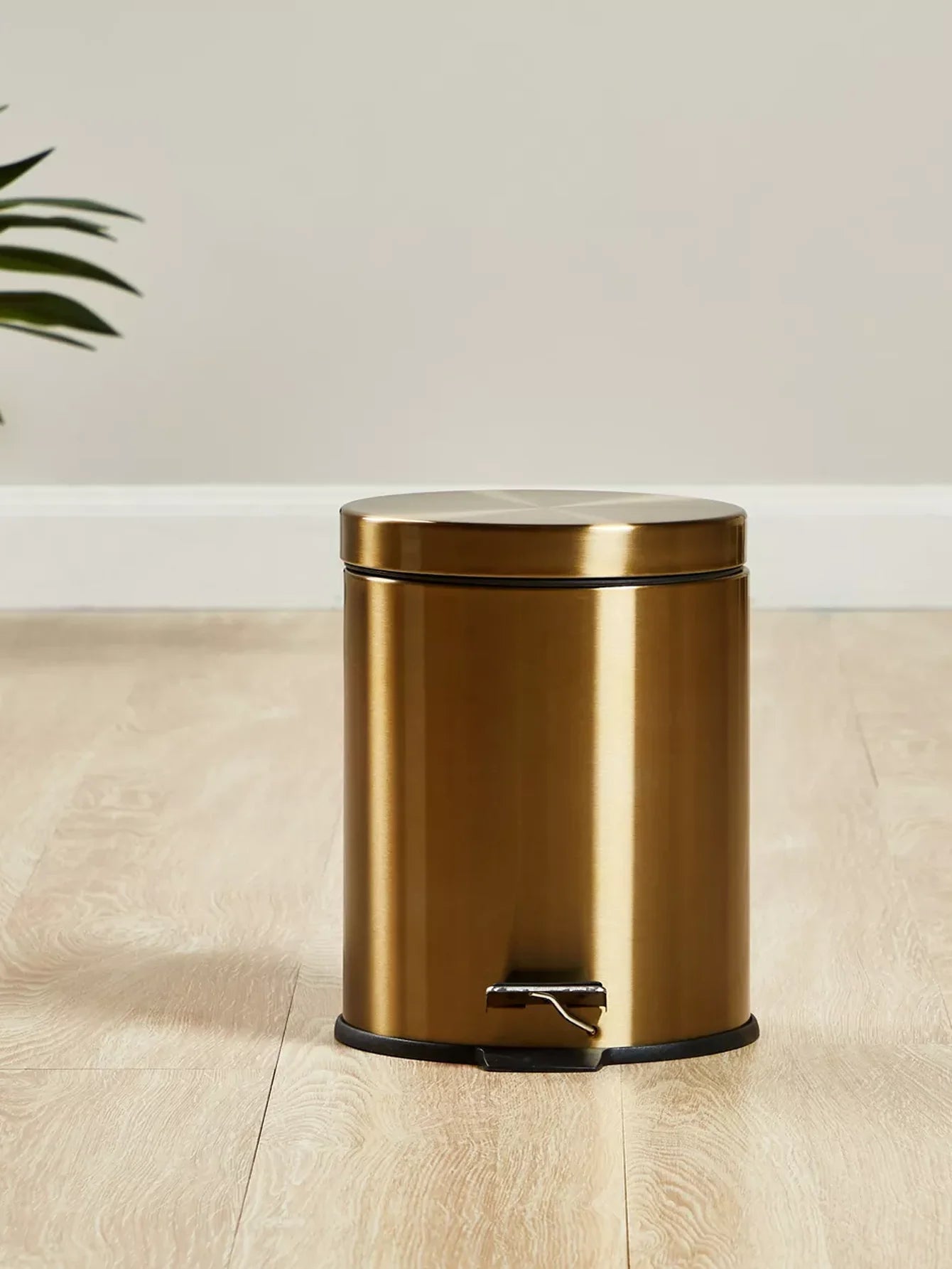 5L Gold Stainless Steel Garbage Can Waterproof Metal Trash Can with Lid Removable Inner Bucket for Kitchen Bathroom Trash Can Oasis Select