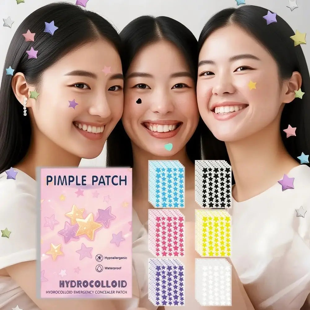 Assorted Sizes Colorful Stars Hydrocolloid Pimple Patches For Covering Zits Blemishes Spots, Acne Patches Stickers 1400 Counts Oasis Select