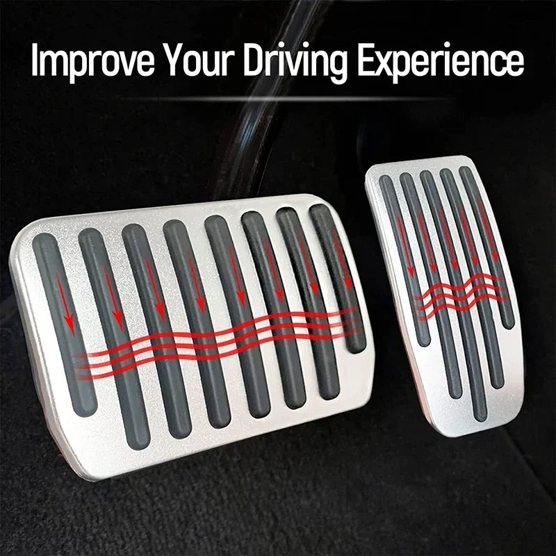 Futhope Car Foot Pedal Pads Covers For Tesla Model 3 Y Highland 2021-2024 Litchi grain anti Slip Accelerator Brake Rest Pedal Oasis Select