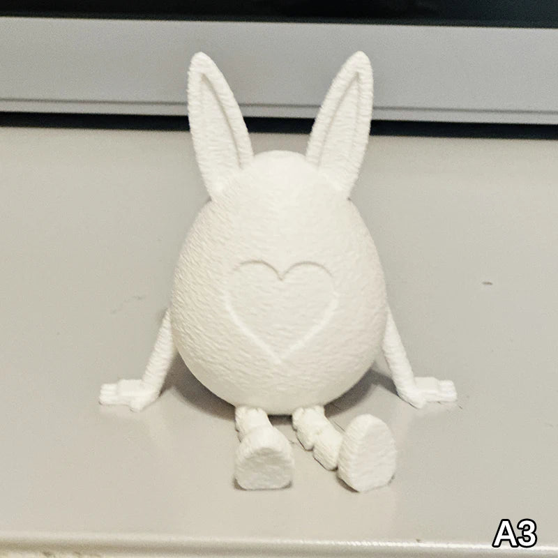 3D Easter Rabbit Egg Model With Movable Joints Egg Ornament Articulated Egg Statue Home Office Decor Easter Decor Perfect Gift Oasis Select A3
