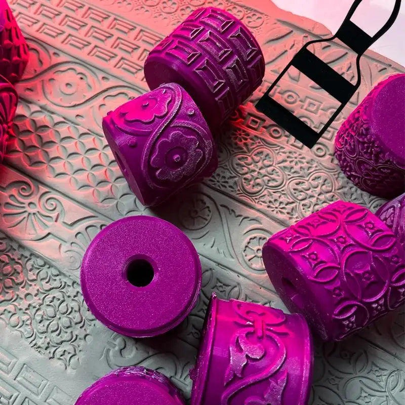 Clay Stamp Rollers Renaissance Patterns Ceramic Texture Wheel Press Mold Roller Tool DIY Clay Tools Art Decor Handcrafts Oasis Select
