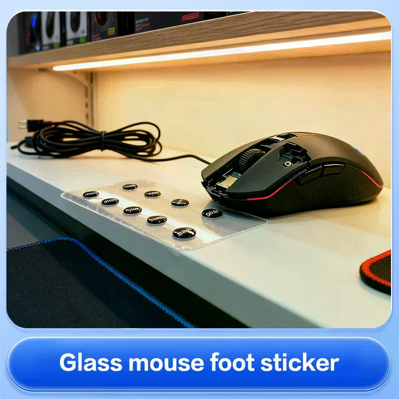 1 Pack Glass Mouse Skates DIY Universal Dots Mouse Feet Pads Sticker for Gaming Mouse Anti-Slip Pad Oasis Select