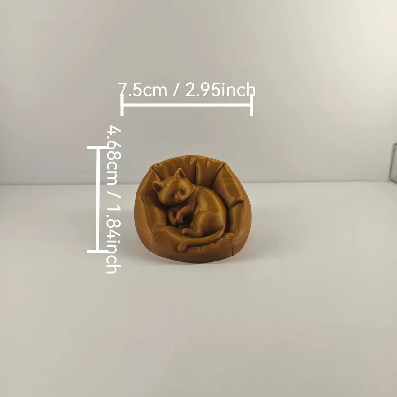 Sleeping Lazy Cat Sofa Miniature Figurine 3D Printing Cat Statues Cute Animal Sculpture Ornaments Home Office Desktop Decor Gift Oasis Select Sleeping cat