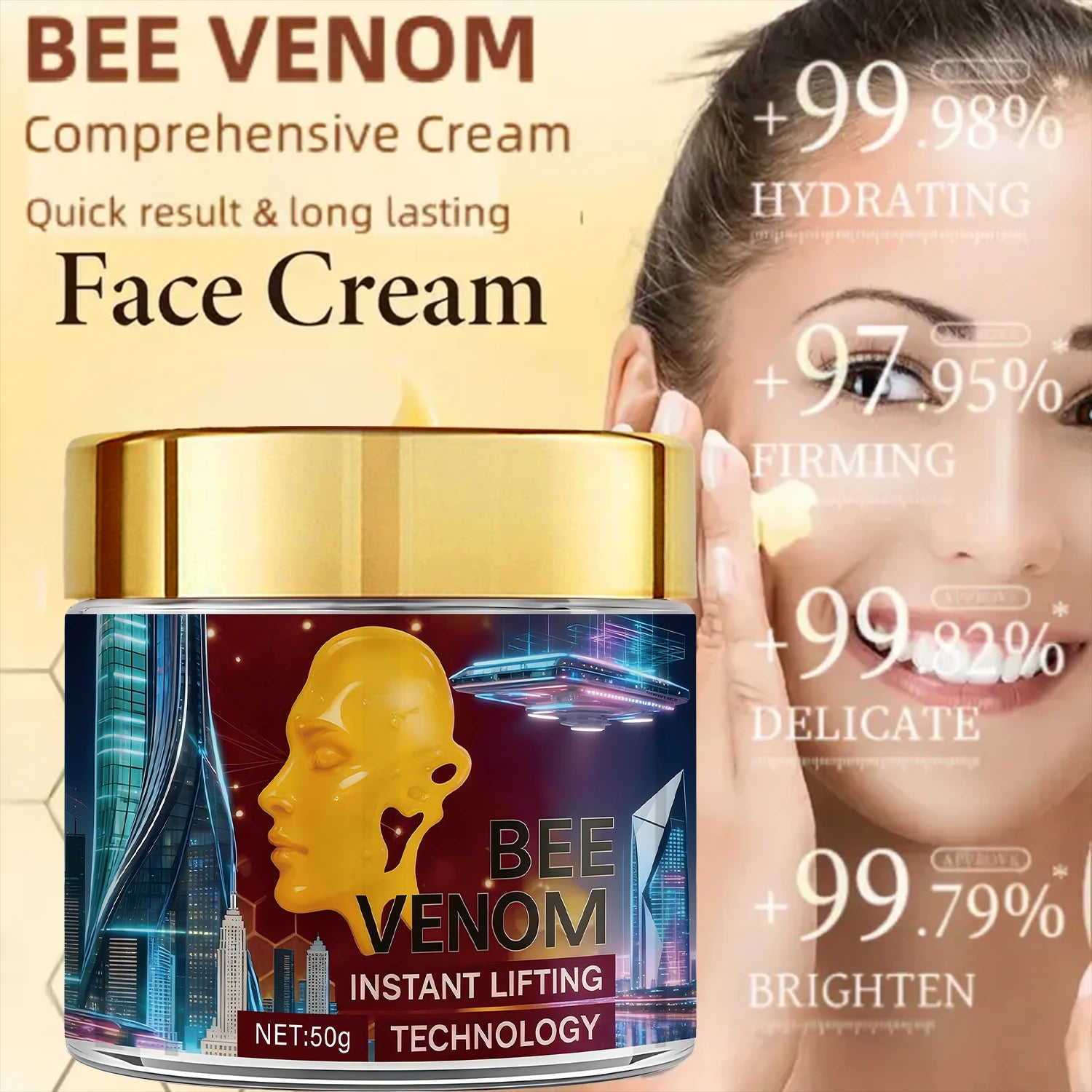 Bee Venom Lifting Cream with Retinol & Arbutin – Firming Face Cream Lifting Face Cream Oasis Select
