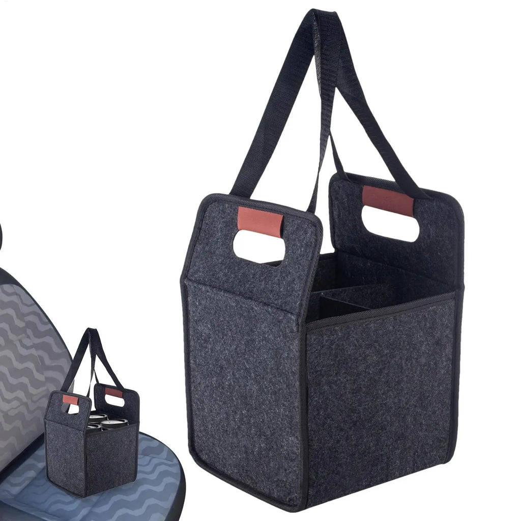 Drink Carrier Reusable Drink Cup Carriers with Handles Foldable Tote Bag Felt Foldable Portable Coffee Mug Handbag for Travel Oasis Select