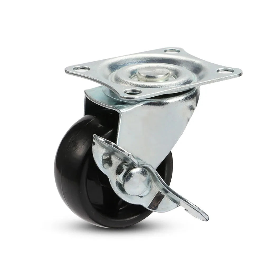 4Pcs 1"/1.25"/2" PVC Furniture Casters Wear Resistant Mute Universal Heavy Trolley Wheels 360 Degrees Swivel Castor with Brake Oasis Select 2 inch C 4 pcs