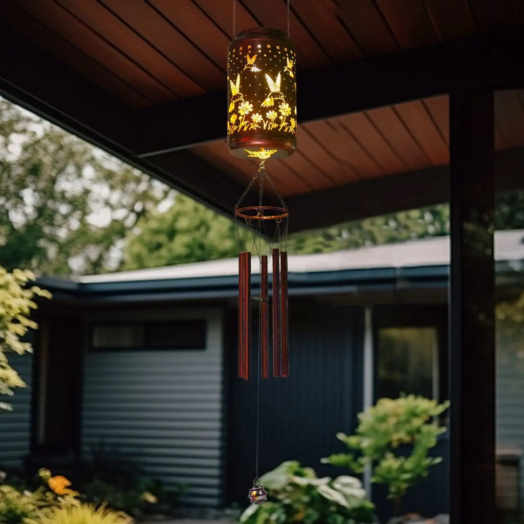 Wind Chime Pendants Solar Lamps Romantic Mapping Wind Chime Courtyard Outdoor and Indoor Creative Retro Decorative Atmosphere Oasis Select