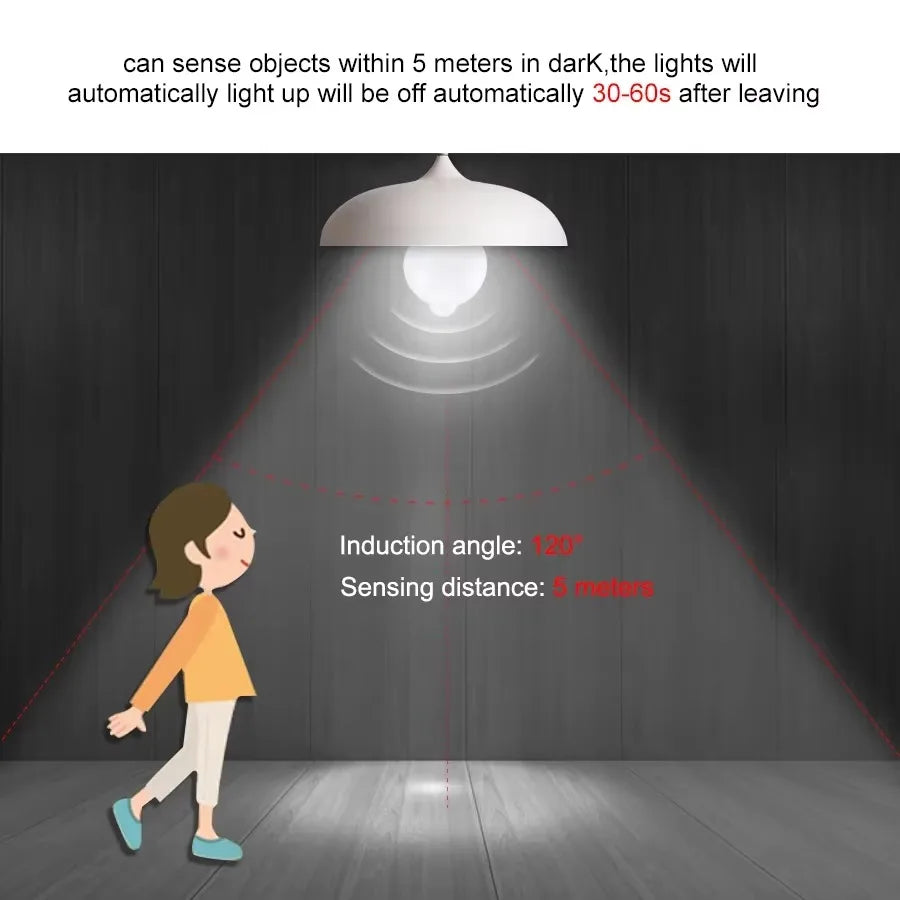 E27 B22 LED Motion Sensor Light Bulb 12W 15W 18W 20W Smart Bulb PIR Auto ON/OFF Night Light For Stairs Garage Bedroom Hallway Oasis Select
