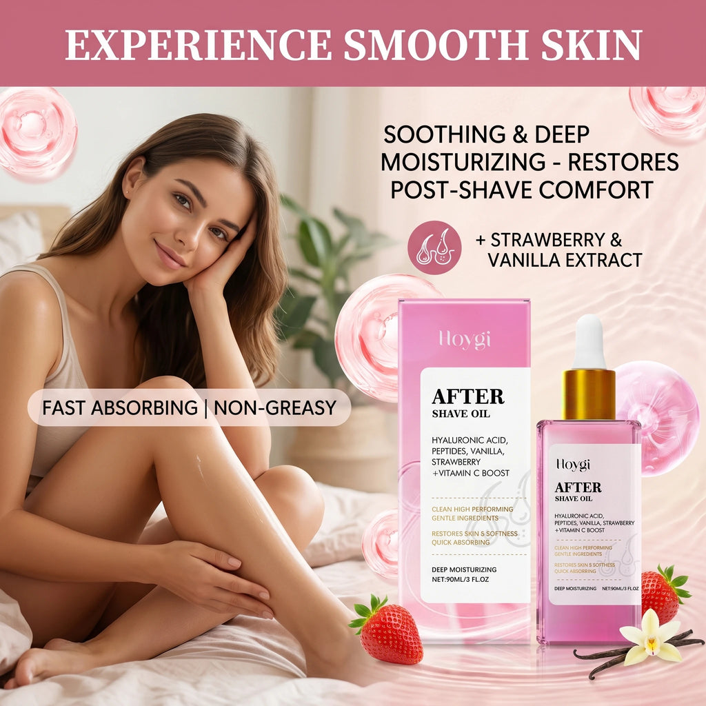 Vanilla & Strawberry After Shave Oil Soothe Irritation, Reduce Redness Hydrating and Nourishing Skin Post-Shave Care Oil Oasis Select