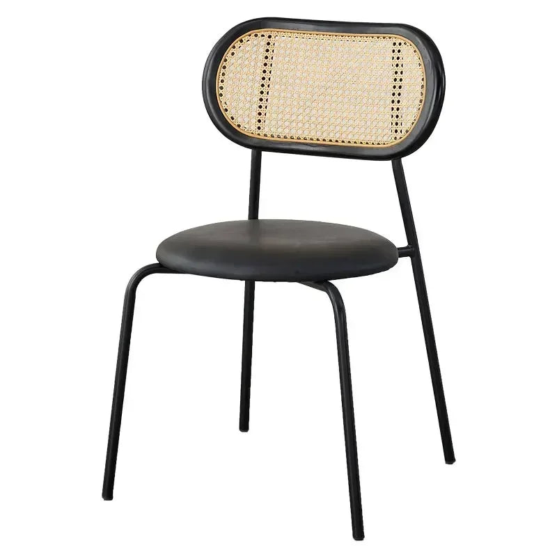 Multi-functional Household solid wood backrest dining chair office study rattan chair homestay milk tea shop seat Durable Oasis Select