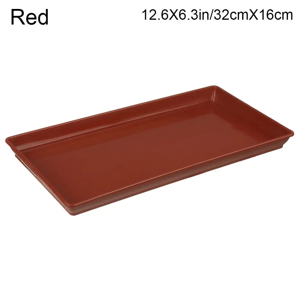 1PC Saucers Indoor Outdoor Flower Pot Plant Saucer Drip Trays Plastic Tray Rectangle Oasis Select Red-32cmX16cm