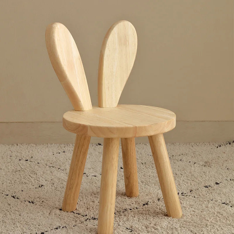 Solid wood chair Home backrest stool Simple small wooden stool Living room wooden stool Log bench Small stool Low stool Oasis Select Rabbit stool