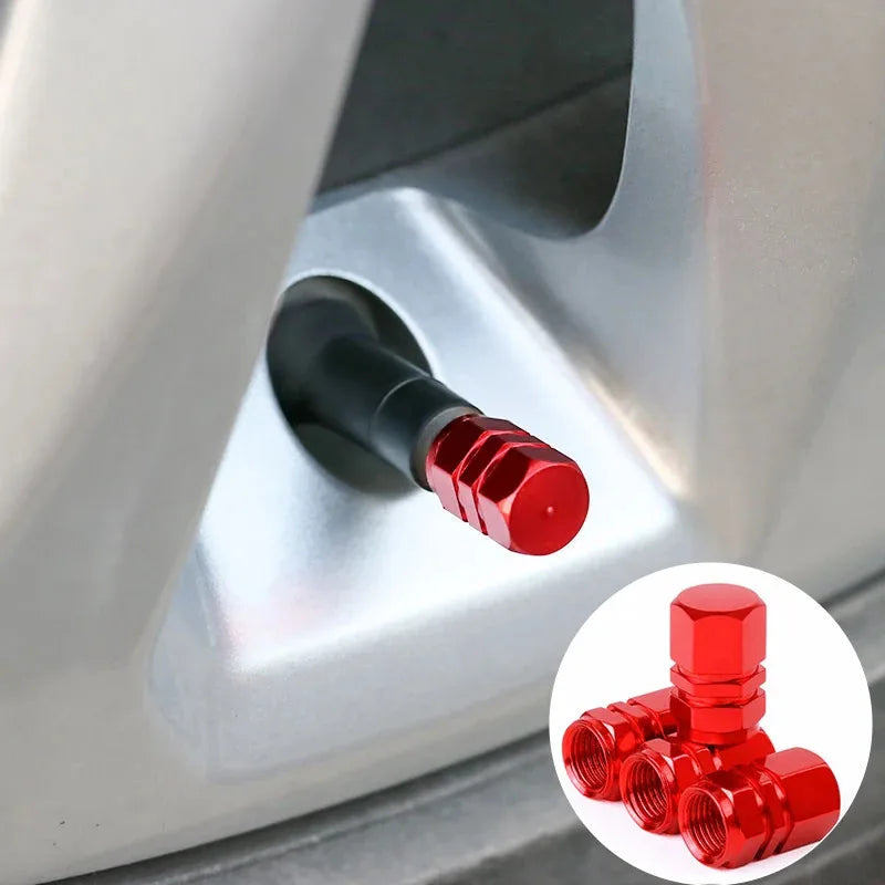 4/8Pcs Aluminum Alloy Car Tire Valve Caps Hex Tyre Valve Stem Cover Air Dust Caps Tire Valve Truck Bike Wheel Rim Valve Stem Cap Oasis Select
