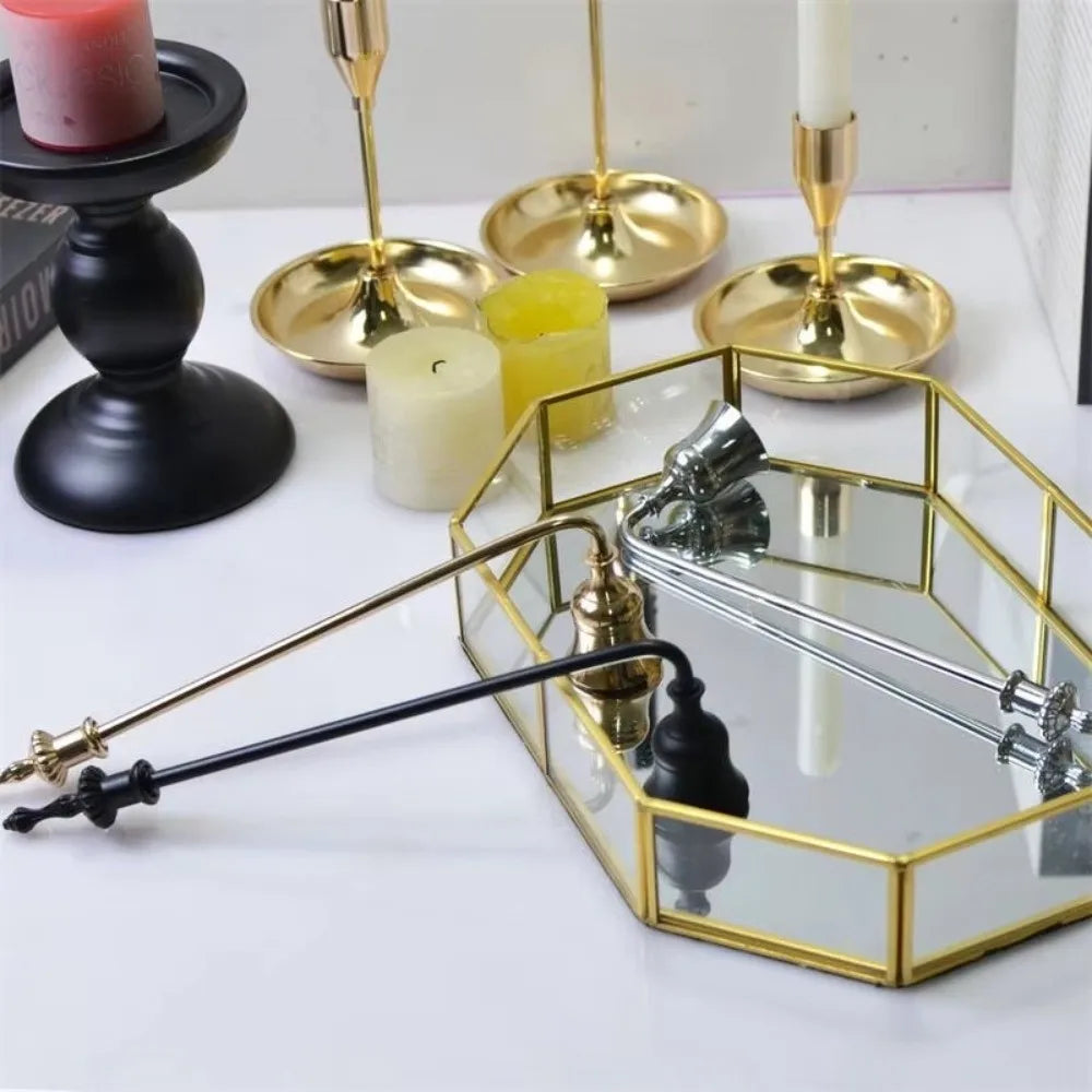 Elegant Bell Shaped Candle Wick Trimmer Long Handle Turn Off Extinguisher Flame Snuffer Wick Cover Home Oasis Select