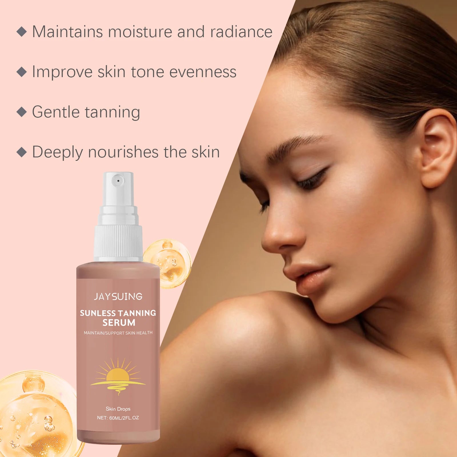 Herbal Self Tanning Essence Spray Sunless Tanning Enhance Skin Melanin Liquid Bronzer Natural Tanner For Body Face Nourishing Oasis Select
