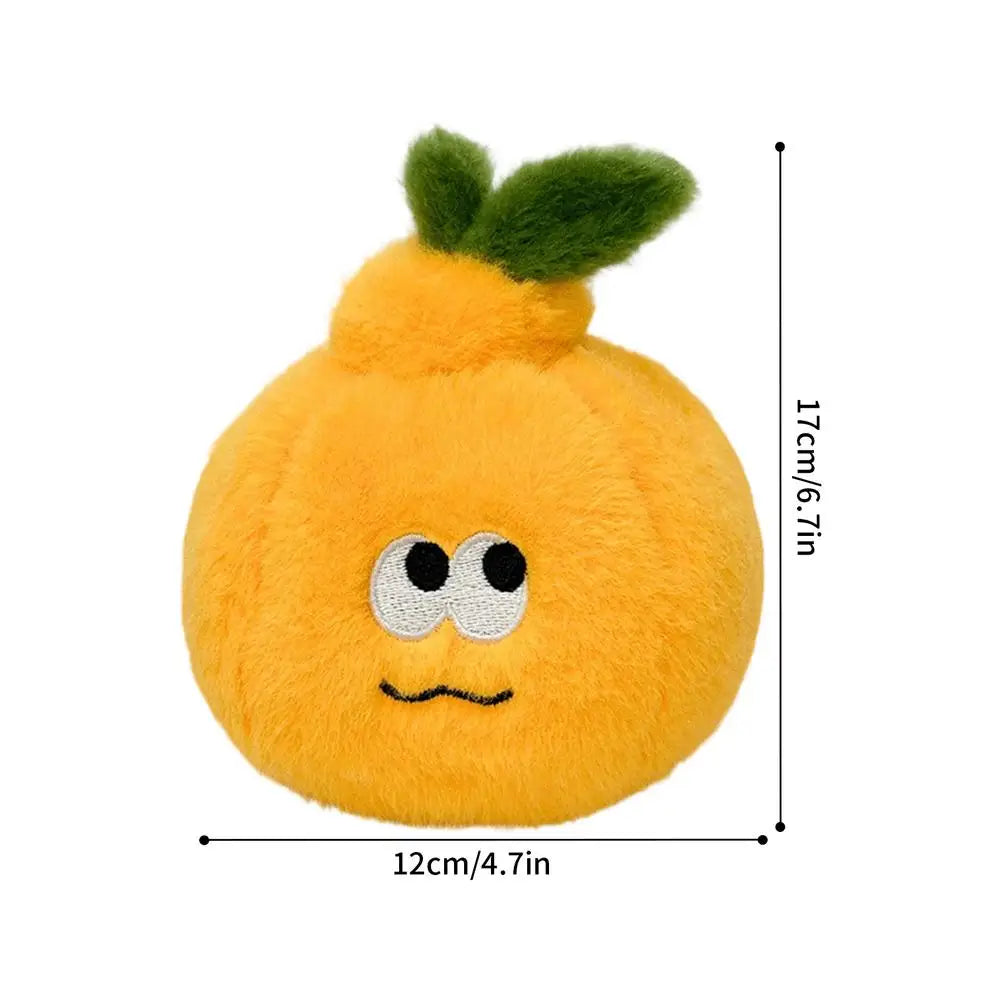 Creative Peeled Orange Plush Keychain Fruit Stuffed Doll Cartoon Orange Keychain With Worm Bag Pendant Plush Keychain Oasis Select Orange 1PC