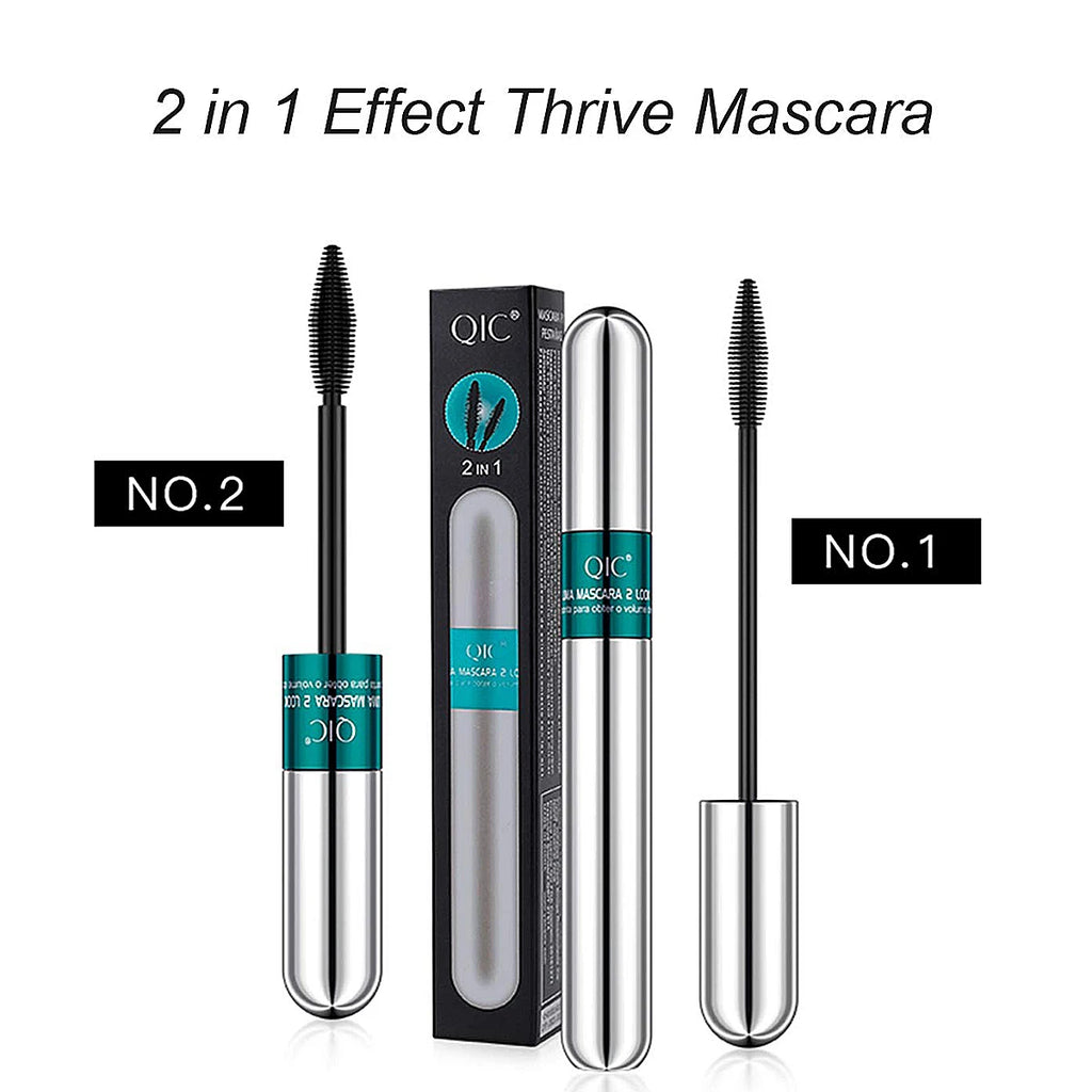 QIC Double-Ended Silk Fiber Mascara – Waterproof & Lengthening Silk Fiber Mascara Oasis Select 1pcs