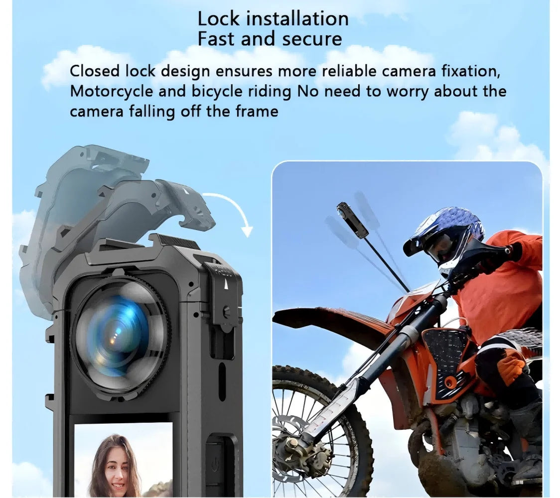 PC Cage Frame for Insta360 X5 | Cold Shoe Quick Release