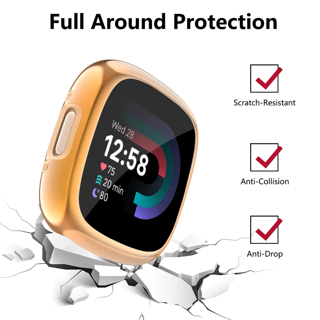 Fitbit Versa 3 Soft TPU Screen Protector Protective Case Cover Smartwatch Case Oasis Select