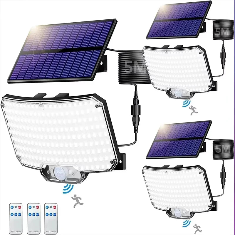 Solar Lights Outdoor 3 Modes Motion Sensor Flood Lights 234LED Solar Wall Lights for Outside Yard Garden Fence Pathway Lighting Oasis Select 3PCS