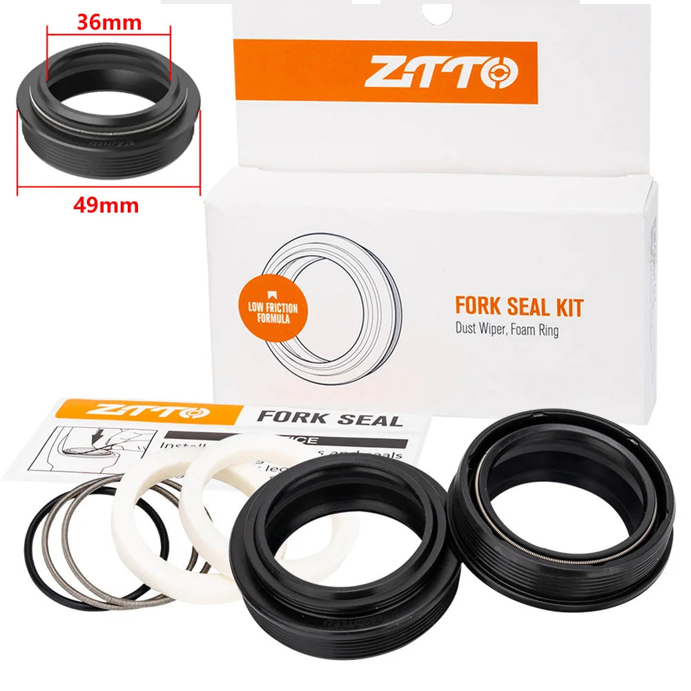 Spring Coil Fork Dust Seal Sealing Ring W/ Sponges 30 X 42mm 30-40mm For FOX/ROCKSHOX Rubber+Aluminum Alloy+Sponge Oasis Select 36x49mm