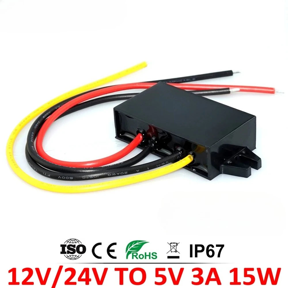 24V to 5V 12V to 5V 8-36V to 5V 3A-10A Switching Power Supply DC DC Power Converter Step Down for Car LED Oasis Select 12V-24V to 5V 3A