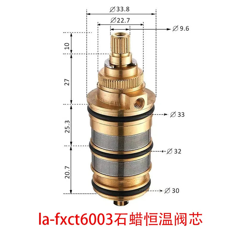 Brass Shower Thermostatic Cartridge Replacement Kit - Bathroom Water Temperature Control Mixer Valve Bar Faucet Repair Oasis Select La-fxct6003