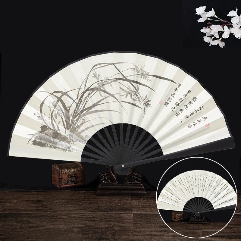 Ancient Folding Fan Chinese Scenic Spots Retro Classic Blank Fan Craft Silk Cloth Fan For Decoration Performance Gift Idea Oasis Select X