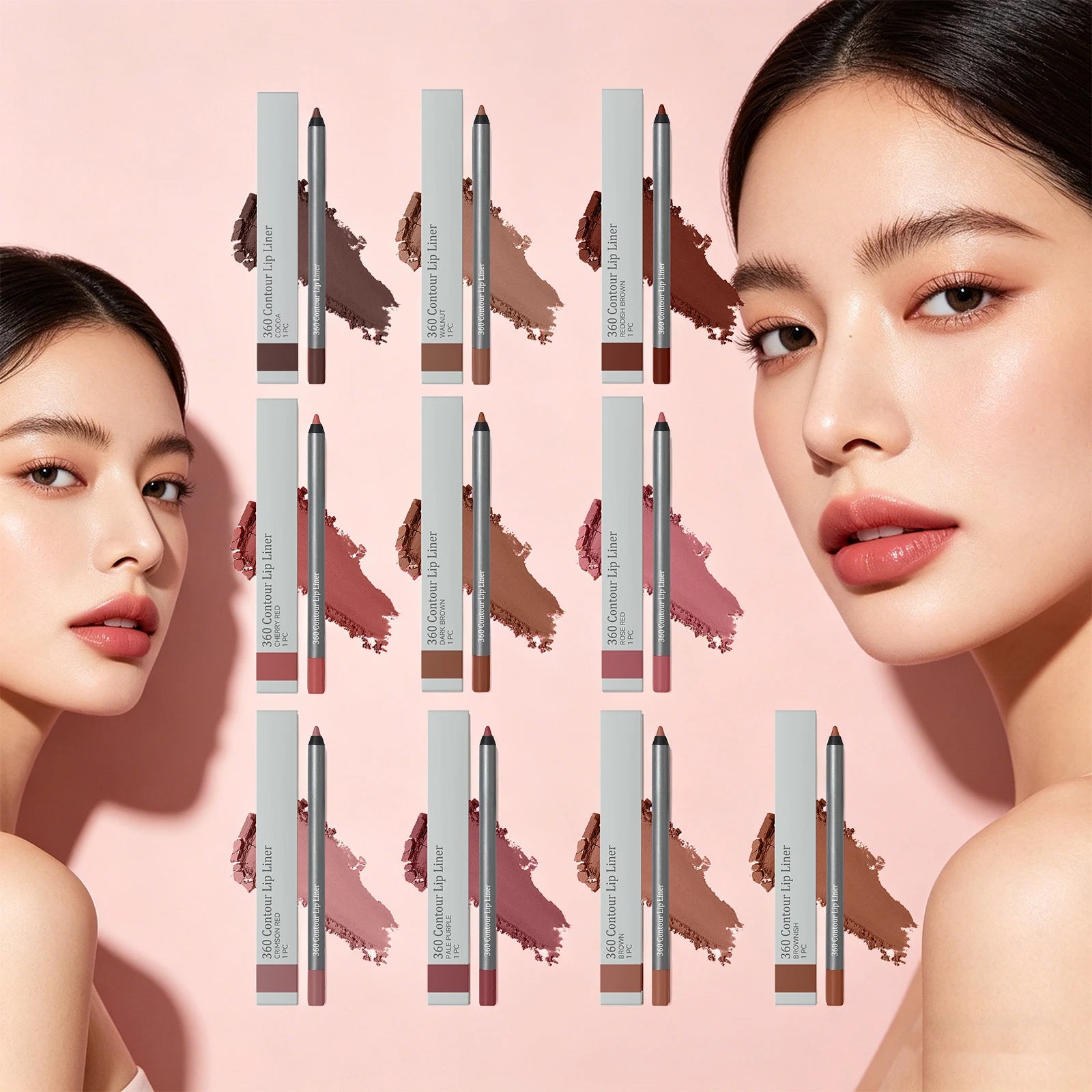 10-Colors Lip Liner Waterproof Lip Liner Pencil Long Lasting Defines Lip Contour Natural Fuller Plumper Lip Contour Makeup Oasis Select