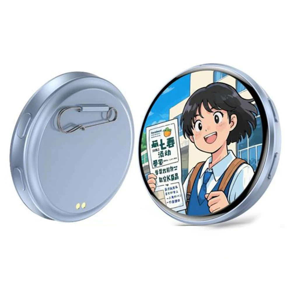 Anime Dynamic Digital Display Badge – 1.7" HD Touch Screen Pin