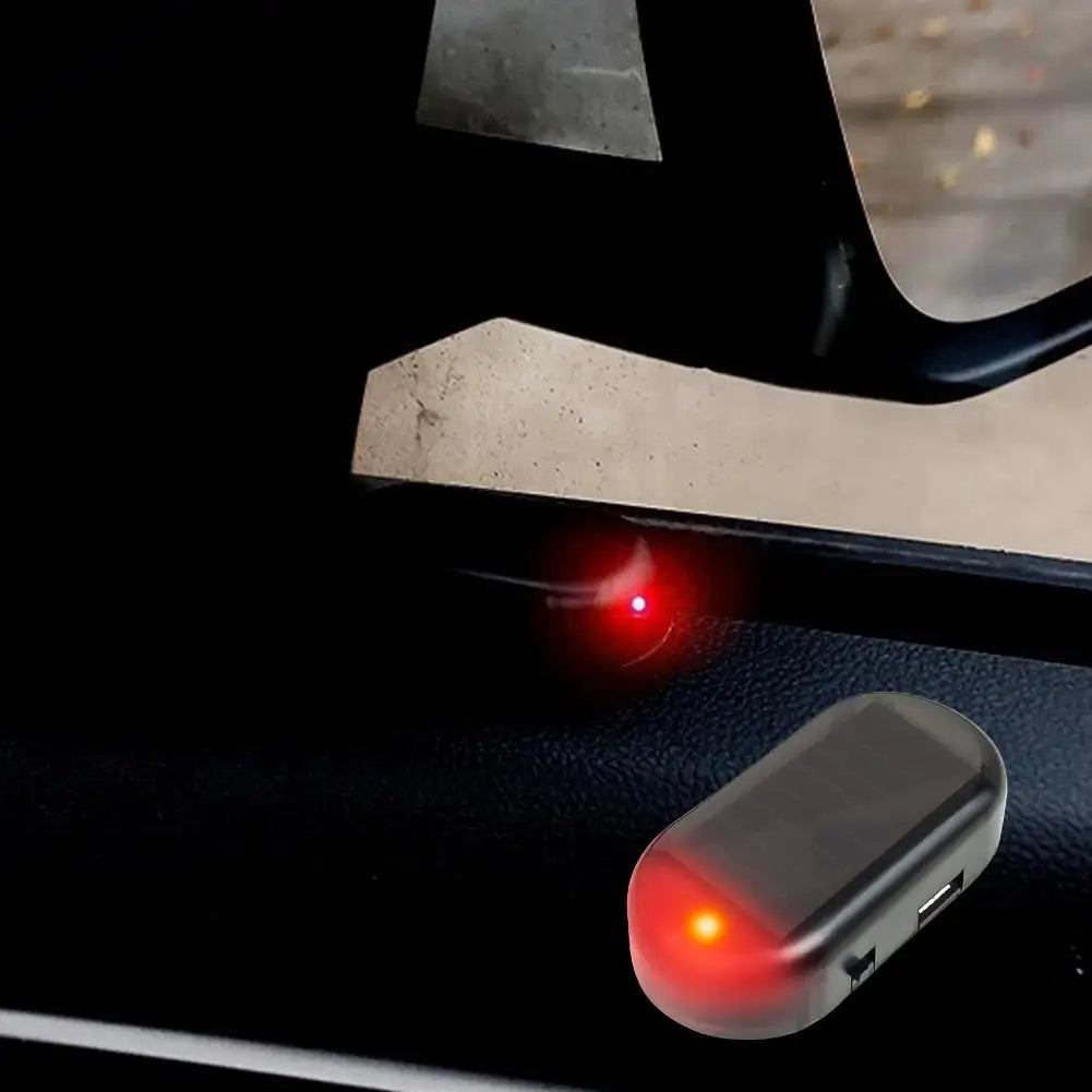 Mini LED Solar Car Warning Light Night Safety Simulation Alarm Wireless Anti-theft Warning Light Flashing False Alarm Light Oasis Select