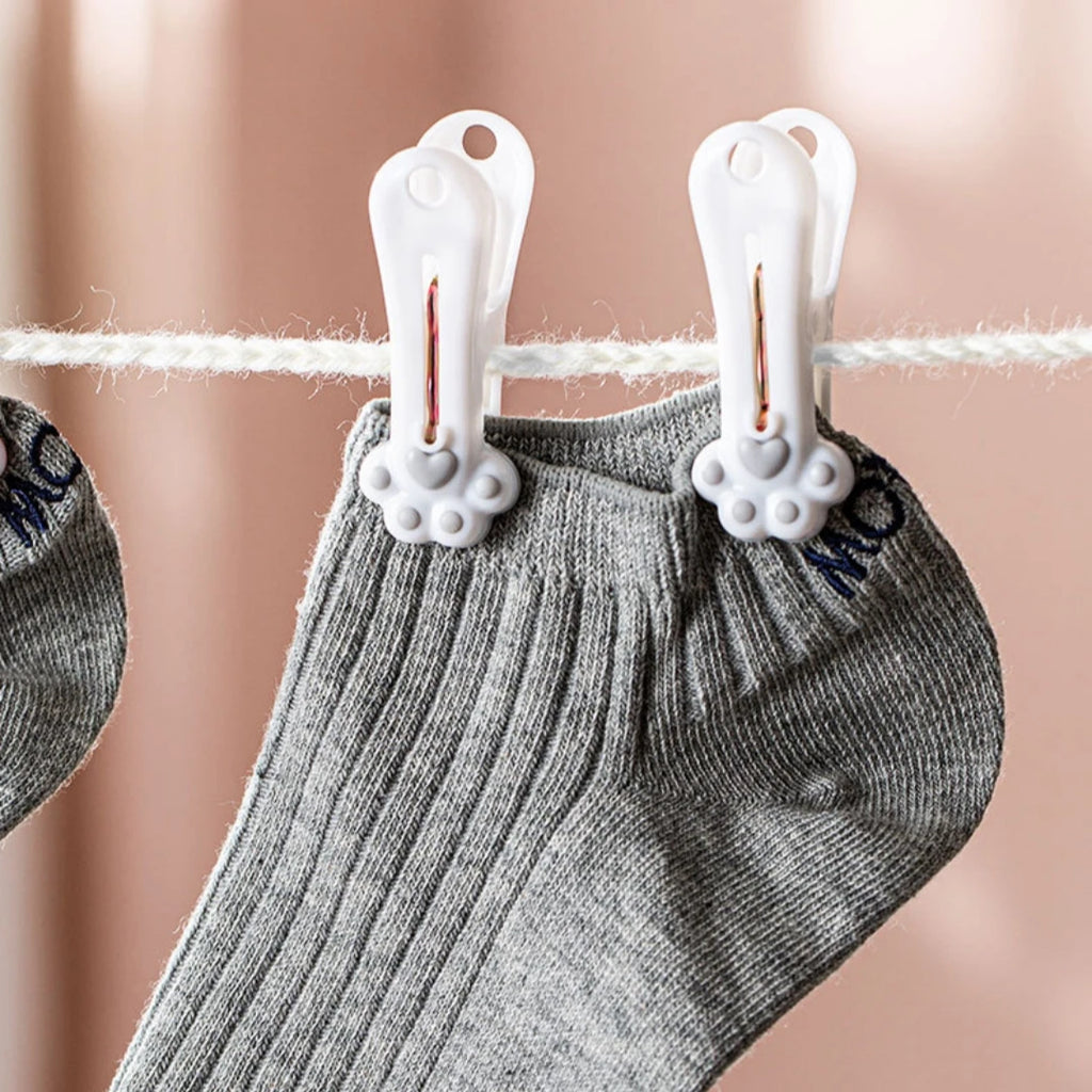12-Pack Cat Paw Clothespins – Windproof Non-Slip Laundry Clips