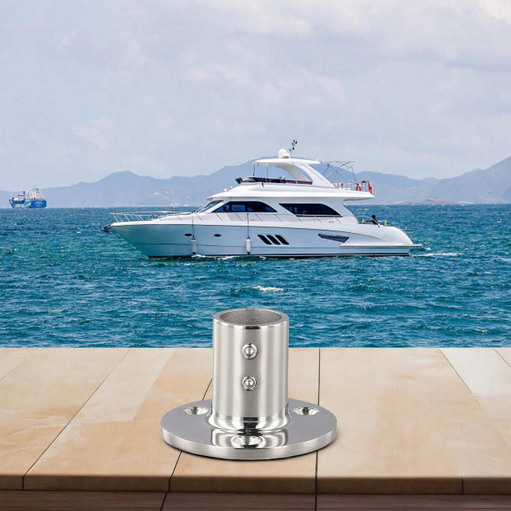316 Stainless Steel Boat Handrail Base for Yacht Railing Fits 7/8 or 1 Tubes Designed for Harsh Marine Environments Oasis Select