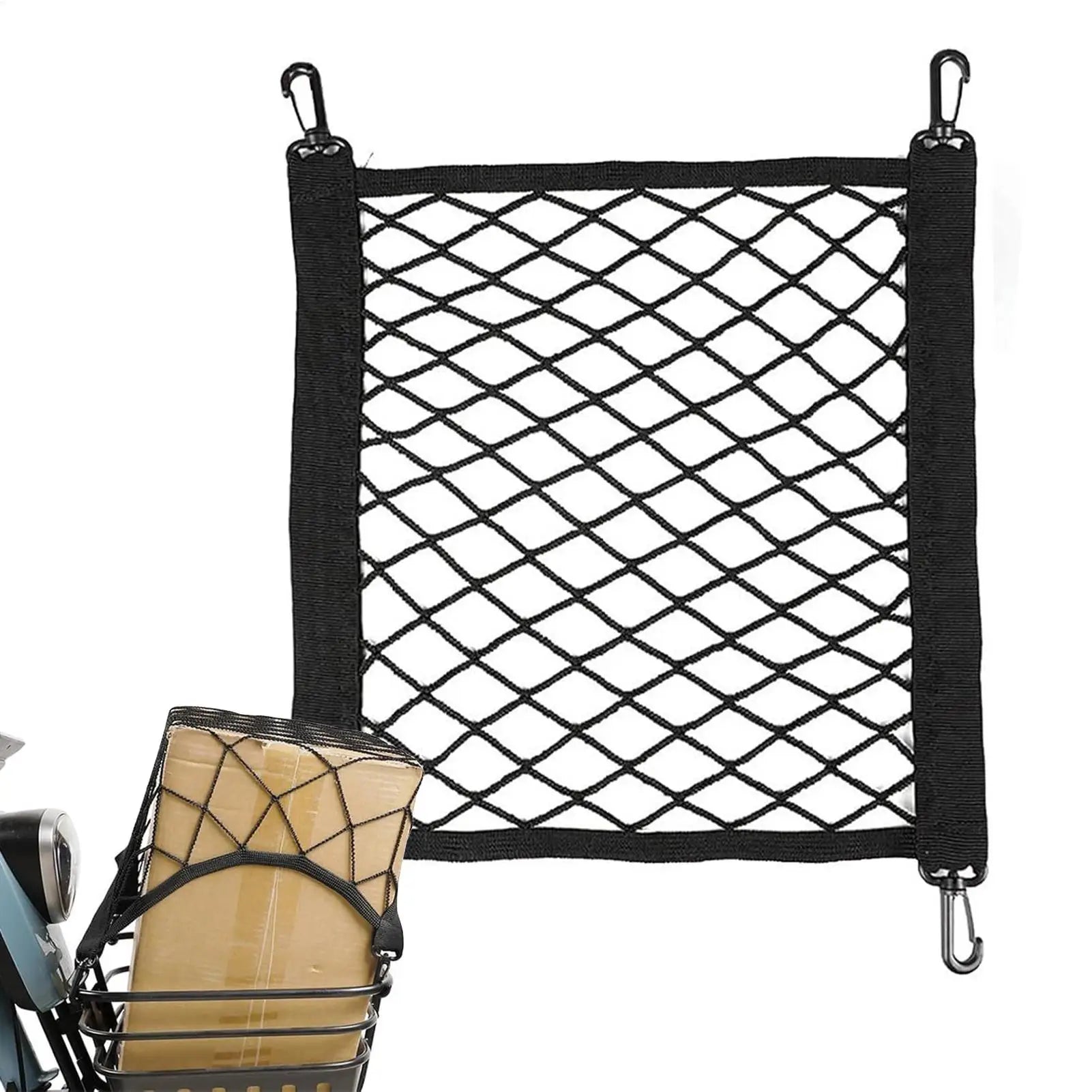 Motorcycle Cargo Net Elastic Double Layer Motorcycle Net For Helmet Storage Cargo Net With Hooks Luggage Storage Net Oasis Select