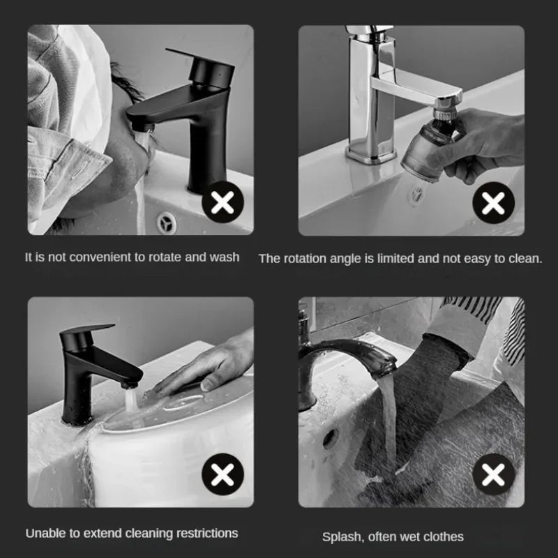 Mechanical Arm Universal Faucet Bathroom Kitchen Splashproof Faucet Bathroom Countertop Basin Hot and Cold Tap Faucet Accessorie Oasis Select