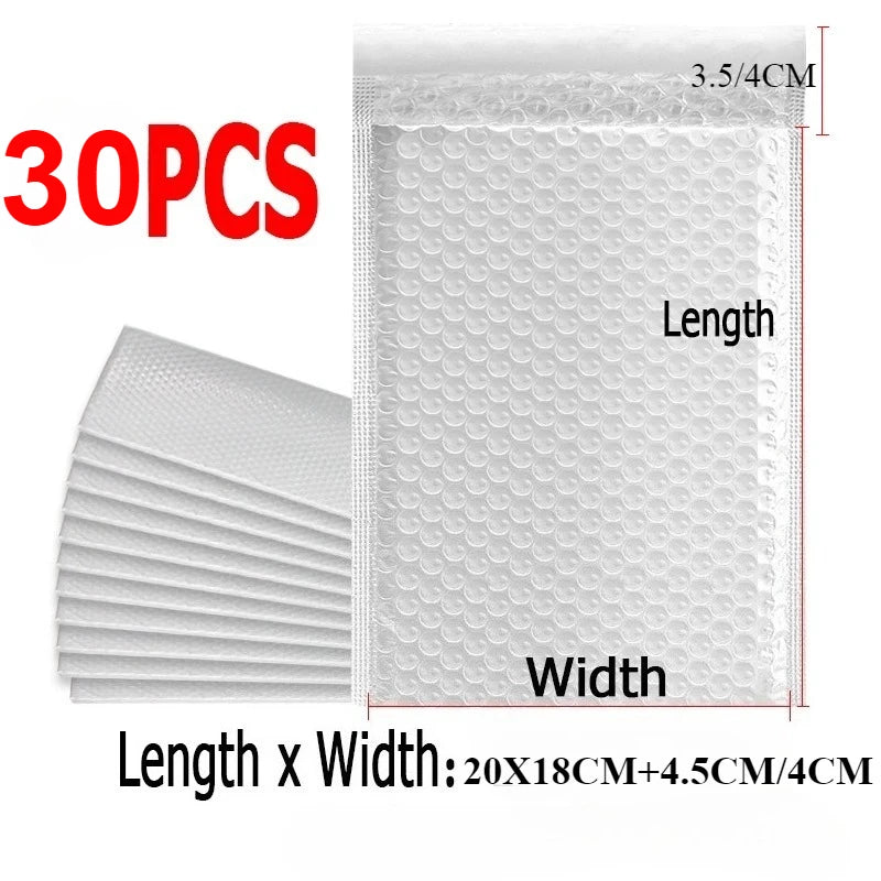 50/10Pcs Plastic Bubble Envelopes Bag Waterproof Foam Adhesive Self Seal Packing Bag Mailers Shipping Envelope Storage Organizer Oasis Select 30PCS-20-20