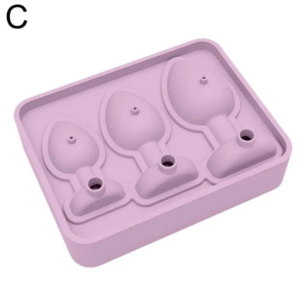 Creative Silicone Ice Cube Mold Prank Anal Plug Shaped Ice Tray Reusable Funny Cocktails Whiskey Beer Drink ice-Cube Maker Oasis Select purple