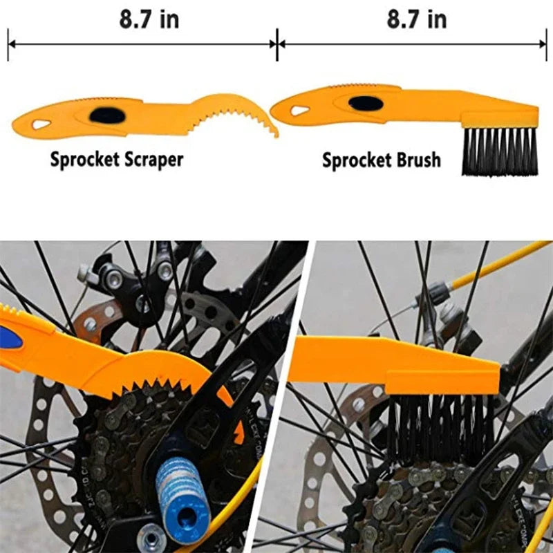 Chain Cleaner Portable Cycling Cleaning Kit Bicycle Scrubber Brushes Set Bike Wash Repair Tool for Mountain Road Motorcycle Oasis Select