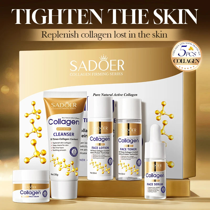 SADOER Collagen 5-Piece Skin Care Set – Hydrate & Brighten Skin Care Set Oasis Select 1 kit