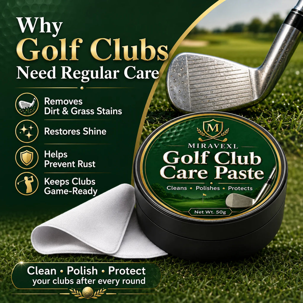 Golf Club Care Paste Kit with Polishing Cloth and Cleaning Brush, Club Head Cleaner Polish forIrons Wedges Putters Accessories! Oasis Select