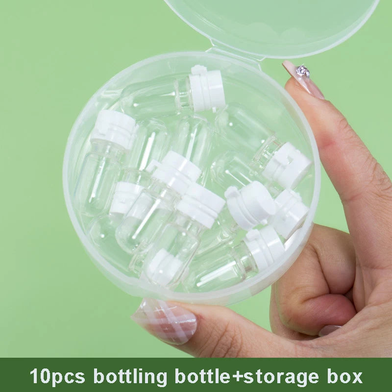 12pcs Clear Leak with Storage Box-Proof Travel Bottle for Makeup Remover & Lotion, Portable Dispenser with Flip-Top Oasis Select Glass 10pcs 2ml