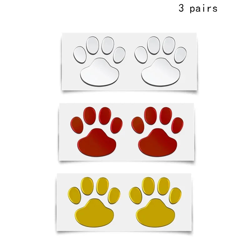 1/2/3/4pairs Door Mirror Cat Dog Footprint Puppy Claw Car Stickers Footprint Sticker Windshield Decals Bumper Car Window Decals Oasis Select Mixed 3pairs 1